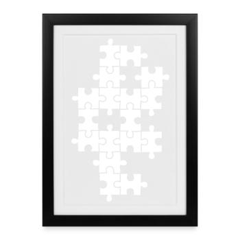 Puzzle blanc - Affiche encadrée (27 × 37 cm) - noir - Devant