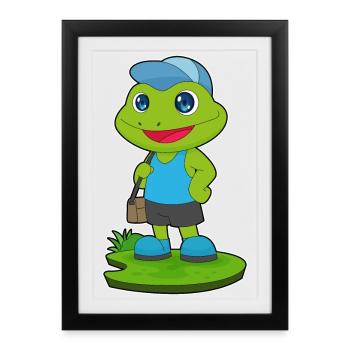 Sac bandoulier de randonnée Frog Hiker - Affiche encadrée (27 × 37 cm) - noir - Devant