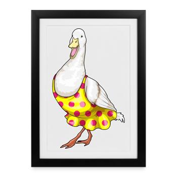 Duck Polka Dots Dress - Framed poster (27 × 37 cm) - black - Front