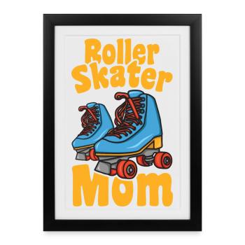 Roller Skate Mom - Framed poster (27 × 37 cm) - black - Front
