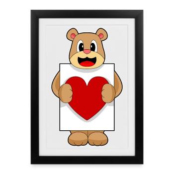 Jeu de cartes de poker Bear Poker - Affiche encadrée (27 × 37 cm) - noir - Devant