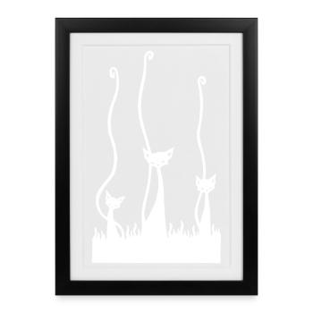 The Three White Cats - Framed poster (27 × 37 cm) - black - Front