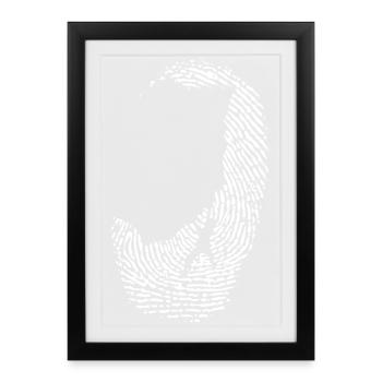Monochrome Fingerprint Circle Design - Framed poster (27 × 37 cm) - black - Front