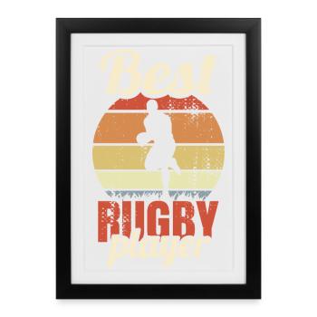 Meilleur joueur de rugby - Affiche encadrée (27 × 37 cm) - noir - Devant