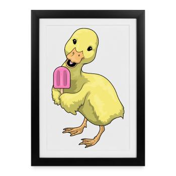 Popsicles au canard - Affiche encadrée (27 × 37 cm) - noir - Devant