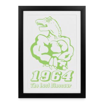 Année de naissance1964 Dinosaure monochrome - Affiche encadrée (27 × 37 cm) - noir - Devant