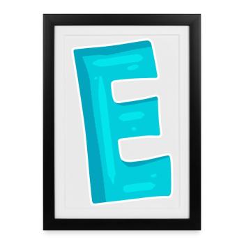 Letter E Initial Letter Characters - Framed poster (27 × 37 cm) - black - Front