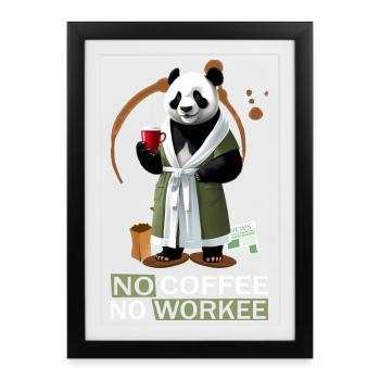 Panda in bathrobe - Framed poster (27 × 37 cm) - black - Front