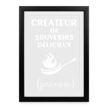 Men's Customizable Kitchen Apron - Framed poster (27 × 37 cm) - black - Front