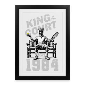 Tennis Shirt Men 40th Birthday Anniversary 1984 - Framed poster (27 × 37 cm) - black - Front