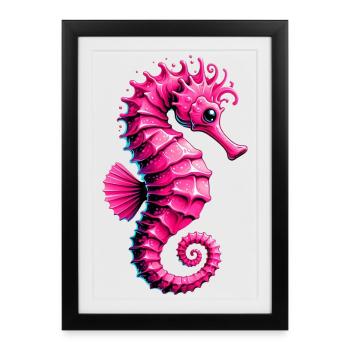 Hippocampe - Affiche encadrée (27 × 37 cm) - noir - Devant
