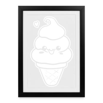 Ice Cream Cartoon Look - Framed poster (27 × 37 cm) - black - Front
