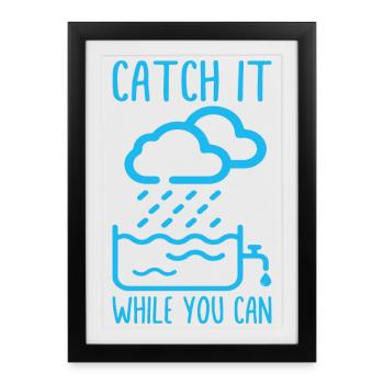 Catch it while you can Bathtub - Framed poster (27 × 37 cm) - black - Front