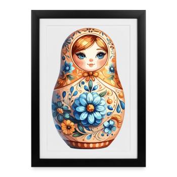 Matriochka Noble Don - Affiche encadrée (27 × 37 cm) - noir - Devant