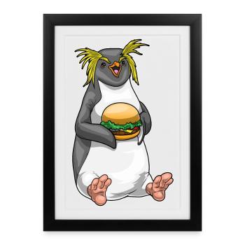 Cheeseburger pingouin - Affiche encadrée (27 × 37 cm) - noir - Devant
