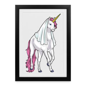 Unicorn Bridal Veil Wedding - Framed poster (27 × 37 cm) - black - Front