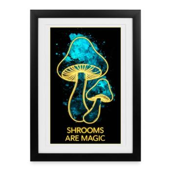Les champignons sont magiques - Affiche encadrée (27 × 37 cm) - noir - Devant