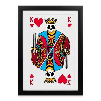 The King of Hearts is dead - Framed poster (27 × 37 cm) - black - Front