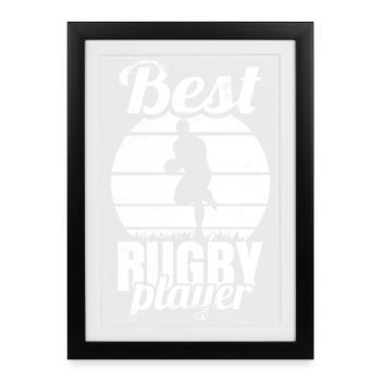 Meilleur joueur de rugby - Affiche encadrée (27 × 37 cm) - noir - Devant