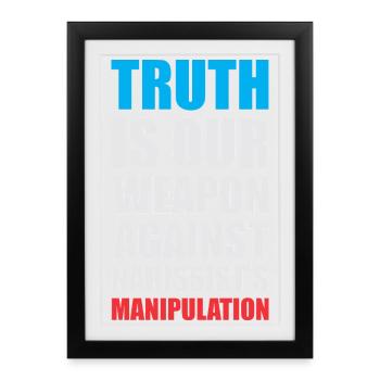 Empowering Truth Speech Bubble Design - Framed poster (27 × 37 cm) - black - Front