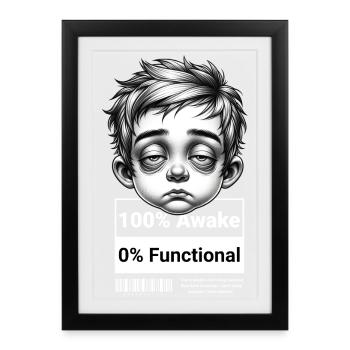 0% Functional – Funny Unisex T-Shirt for Tomorrow - Framed poster (27 × 37 cm) - black - Front