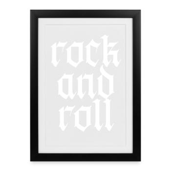 Vintage Gothic Rock and Roll Typography Design - Framed poster (27 × 37 cm) - black - Front