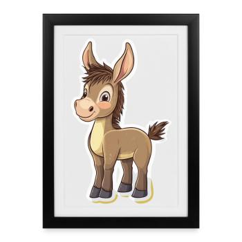 Esel - Gerahmtes Poster (27 × 37 cm) - Schwarz - Vorne