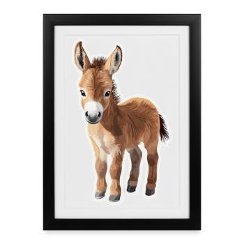 Esel - Gerahmtes Poster (27 × 37 cm) - Schwarz - Vorne