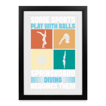 Diving diving board - Framed poster (27 × 37 cm) - black - Front