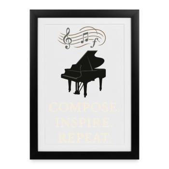 Piano Teacher Music Teacher Funny Teacher - Framed poster (27 × 37 cm) - black - Front