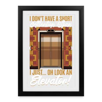 Ascenseur pour tout-petits et enfants - Affiche encadrée (27 × 37 cm) - noir - Devant