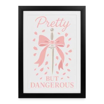 Coquette esthétique noeud motif girly pastel - Affiche encadrée (27 × 37 cm) - noir - Devant