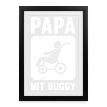 Futur papa PAPA AVEC UNE POULET Drôle - Affiche encadrée (27 × 37 cm) - noir - Devant
