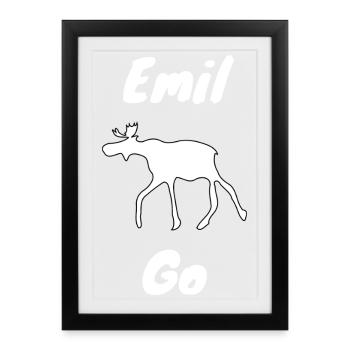 Emil l’élan avec - Affiche encadrée (27 × 37 cm) - noir - Devant