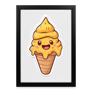 Eiscreme Eis - Framed poster (27 × 37 cm) - black - Front