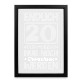 Funny 20th Birthday Gift - Framed poster (27 × 37 cm) - black - Front