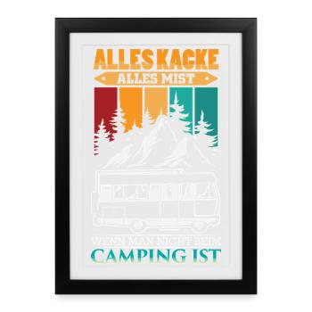 Camper Camping Caravan Saying - Framed poster (27 × 37 cm) - black - Front