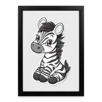 Zebra - Framed poster (27 × 37 cm) - black - Front