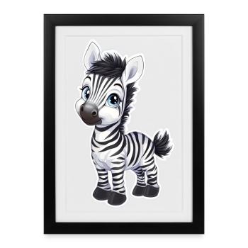 Zebra - Framed poster (27 × 37 cm) - black - Front