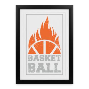 Basket-ball Joueurs de basket-ball - Affiche encadrée (27 × 37 cm) - noir - Devant