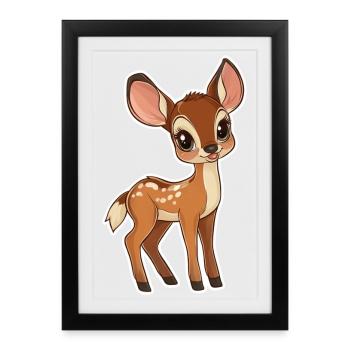 roe deer - Framed poster (27 × 37 cm) - black - Front