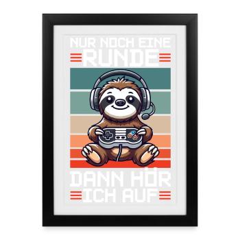 Just one more round then I'll stop sloth - Framed poster (27 × 37 cm) - black - Front