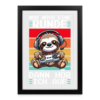 Just one more round then I'll stop sloth - Framed poster (27 × 37 cm) - black - Front