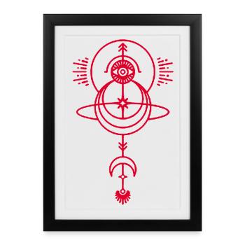 Red Magic Symbol - Framed poster (27 × 37 cm) - black - Front