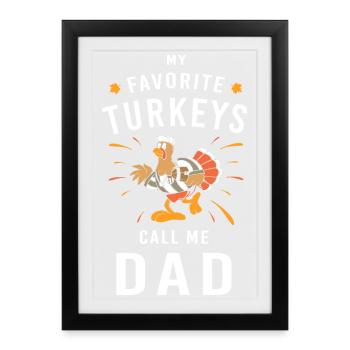 Papa Grand-père Grand-père Thanksgiving Père - Affiche encadrée (27 × 37 cm) - noir - Devant