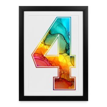 NO. 4 NUMBER 4 COLLEGE 4TH BIRTHDAY - Framed poster (27 × 37 cm) - black - Front