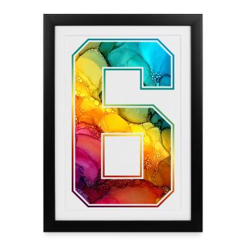 NON. 6 NUMÉRO 6 COLLÈGE 6E ANNIVERSAIRE - Affiche encadrée (27 × 37 cm) - noir - Devant