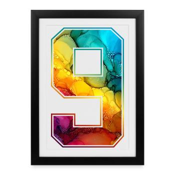 NO. 9 NUMBER 9 COLLEGE 9TH BIRTHDAY - Framed poster (27 × 37 cm) - black - Front