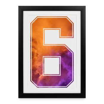 NON. 6 NUMÉRO 6 COLLÈGE 6E ANNIVERSAIRE - Affiche encadrée (27 × 37 cm) - noir - Devant
