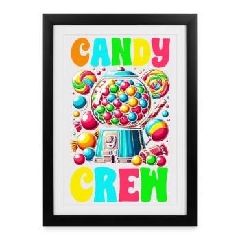 Candy Crew Décoration Candy Lover Sweet Tooth - Affiche encadrée (27 × 37 cm) - noir - Devant